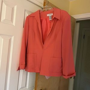 Sag Harbor , size 14 linen and polyester blend summer jacket with pockets,